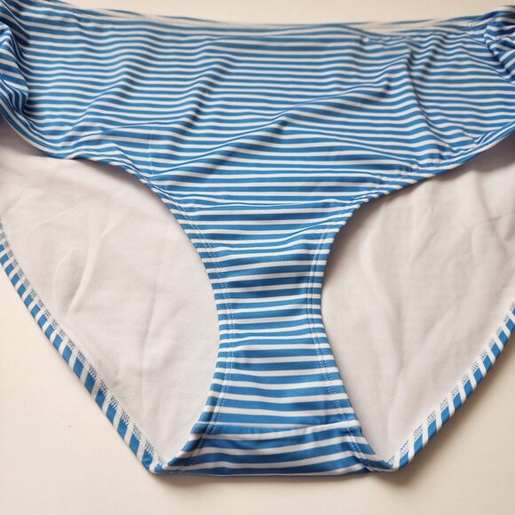 Outdoor Oasis 2X Plus Size High-Waisted Swim Bottoms Blue White Striped NWOT - Picture 6 of 13